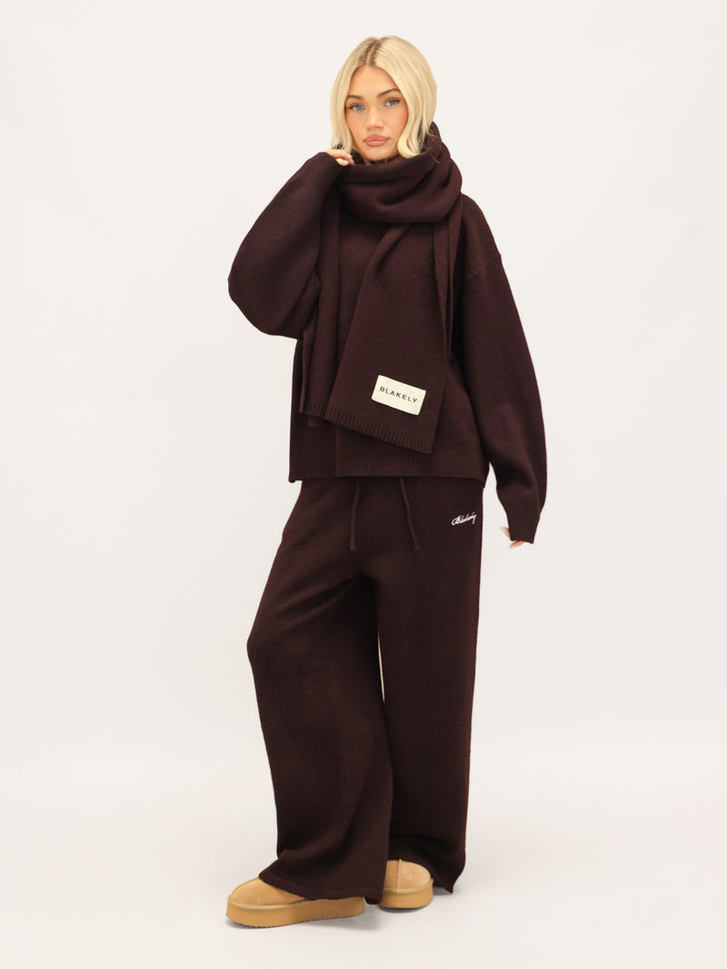 Oversized Knitted Jumper - Dark Mulberry