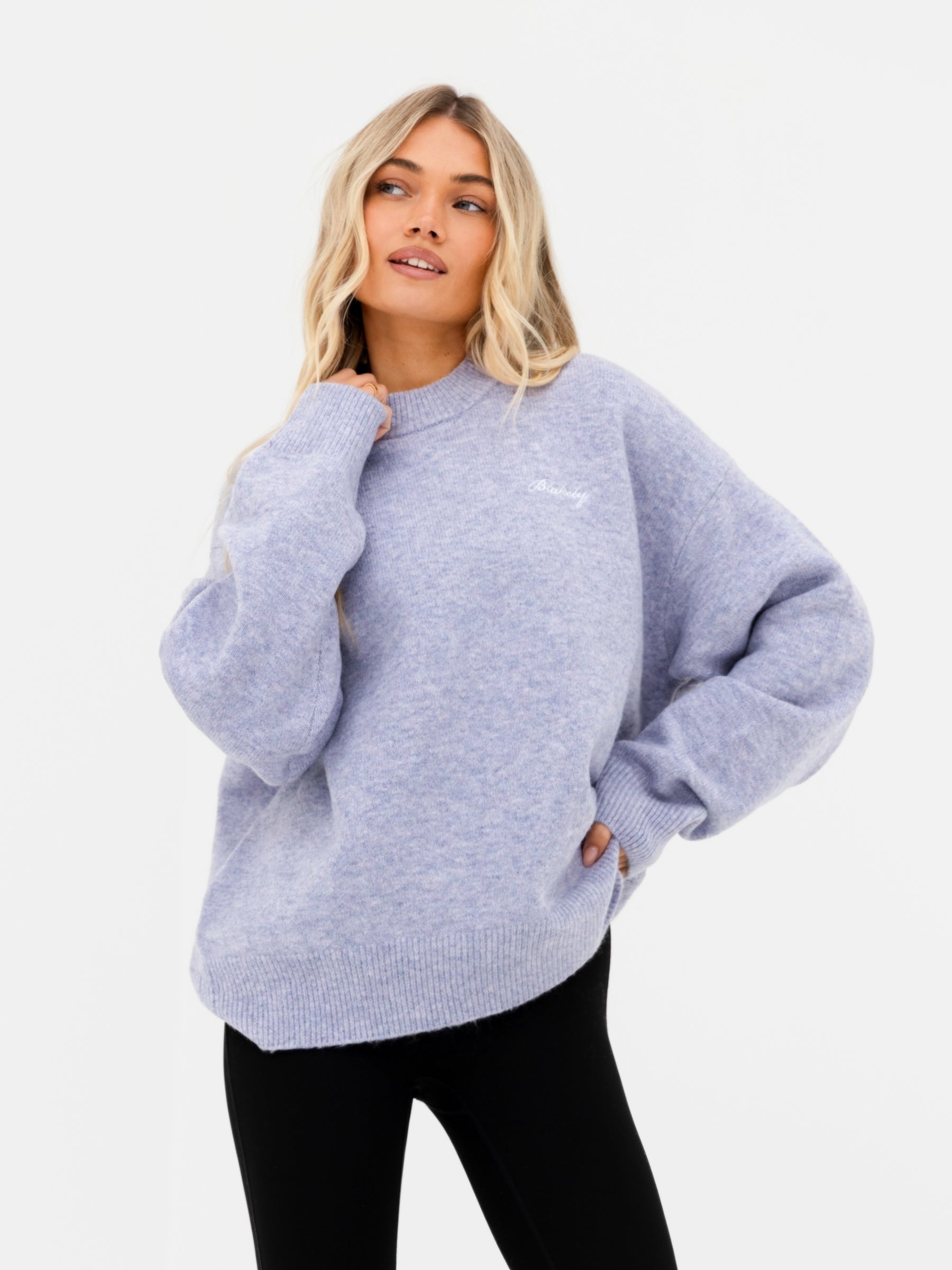 Oversized Knitted Jumper - Lilac