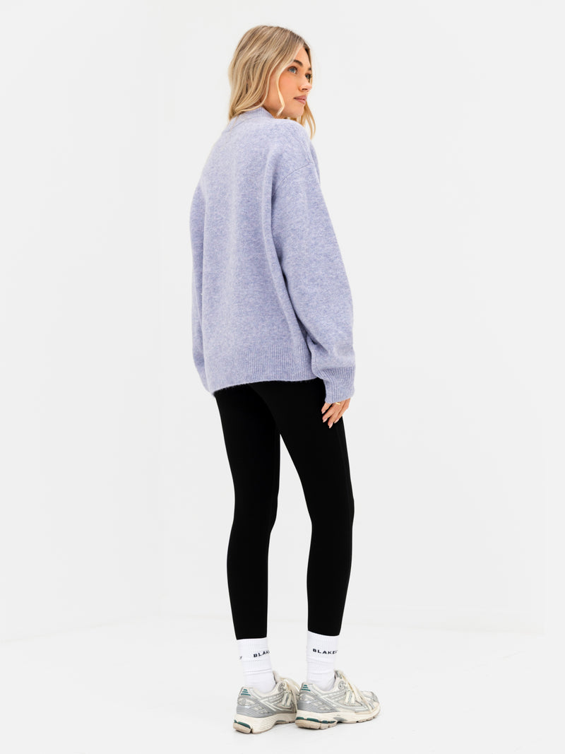 Oversized Knitted Jumper - Lilac
