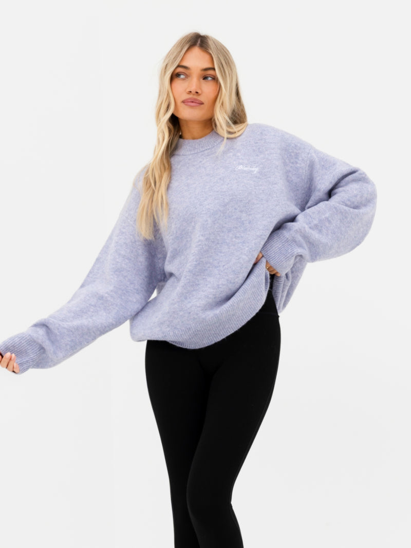 Oversized Knitted Jumper - Lilac