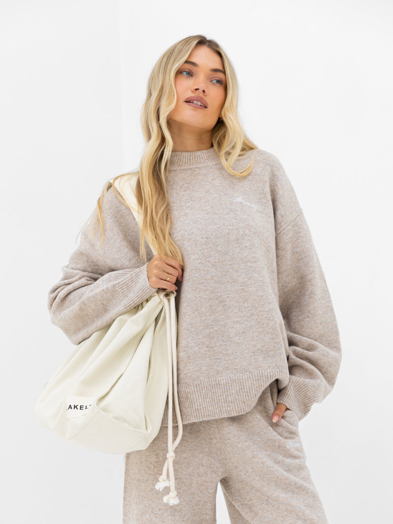 Oversized Knitted Jumper - Toasted Taupe