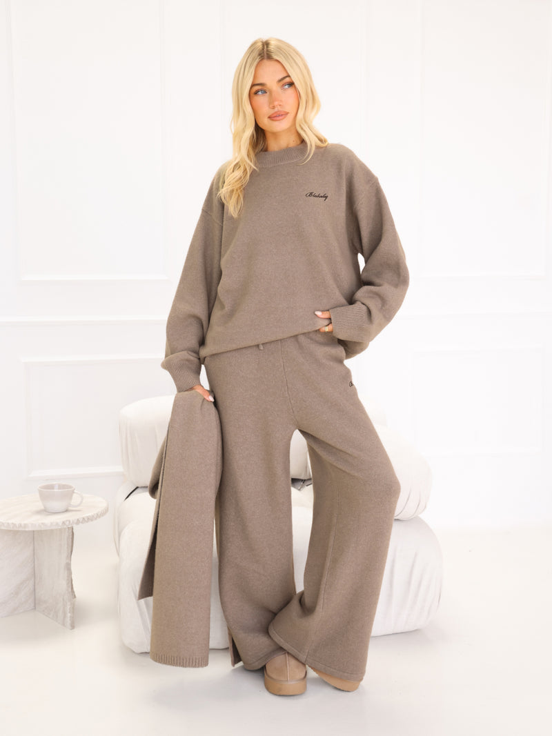 Oversized Knitted Jumper - Soft Brown