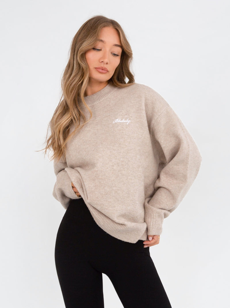 Oversized Knitted Jumper - Toasted Taupe