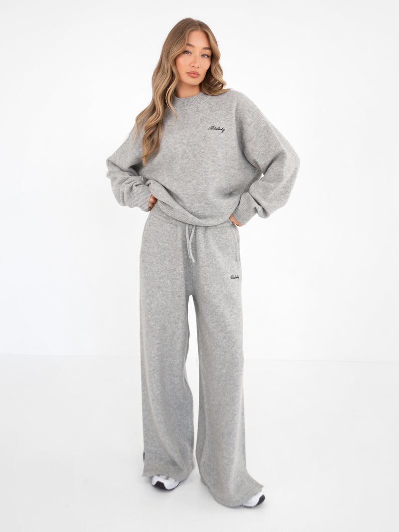 Oversized Knitted Jumper - Marl Grey