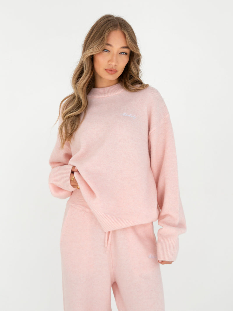 Oversized Knitted Jumper - Marshmallow Pink