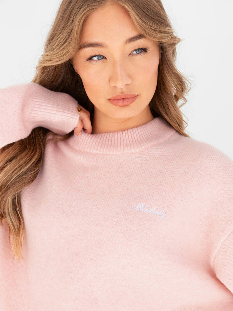 Oversized Knitted Jumper - Marshmallow Pink