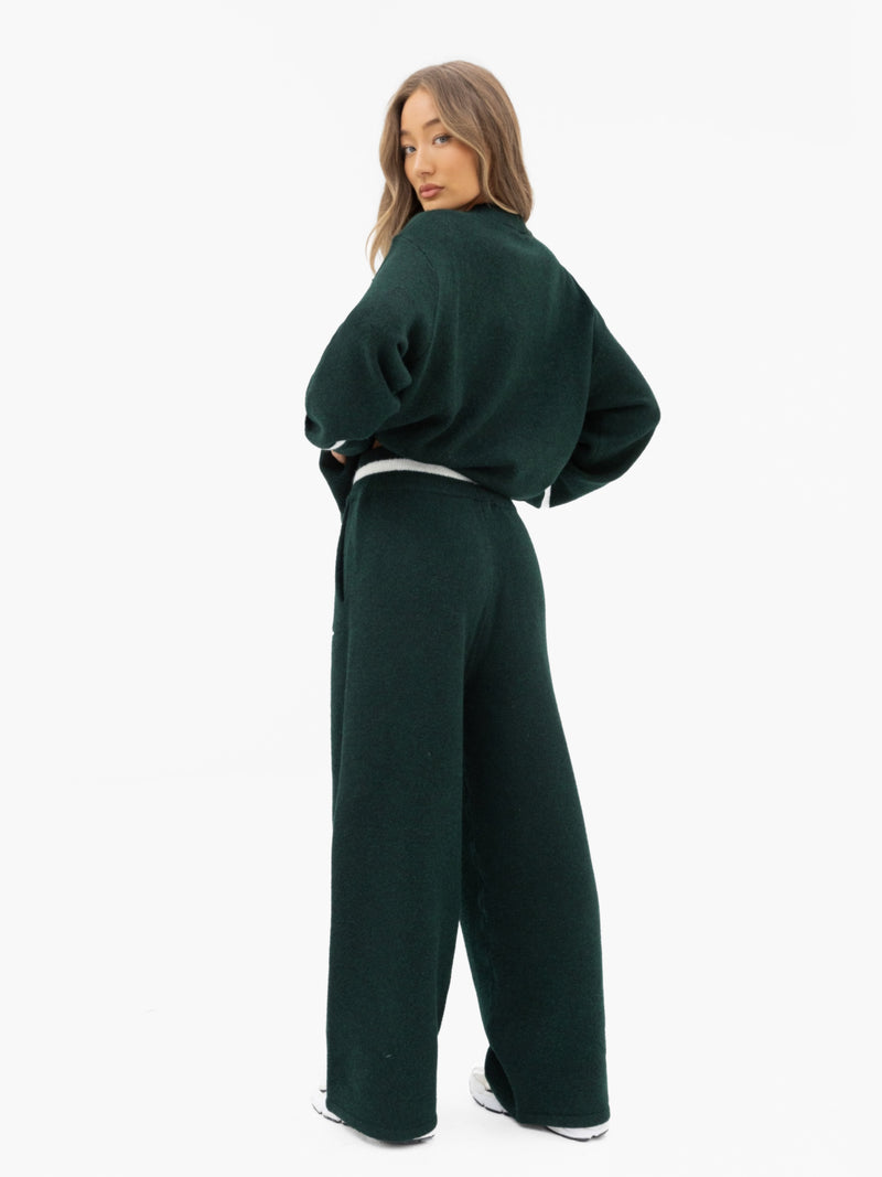 Margot Script Oversized Knitted Jumper - Emerald Green