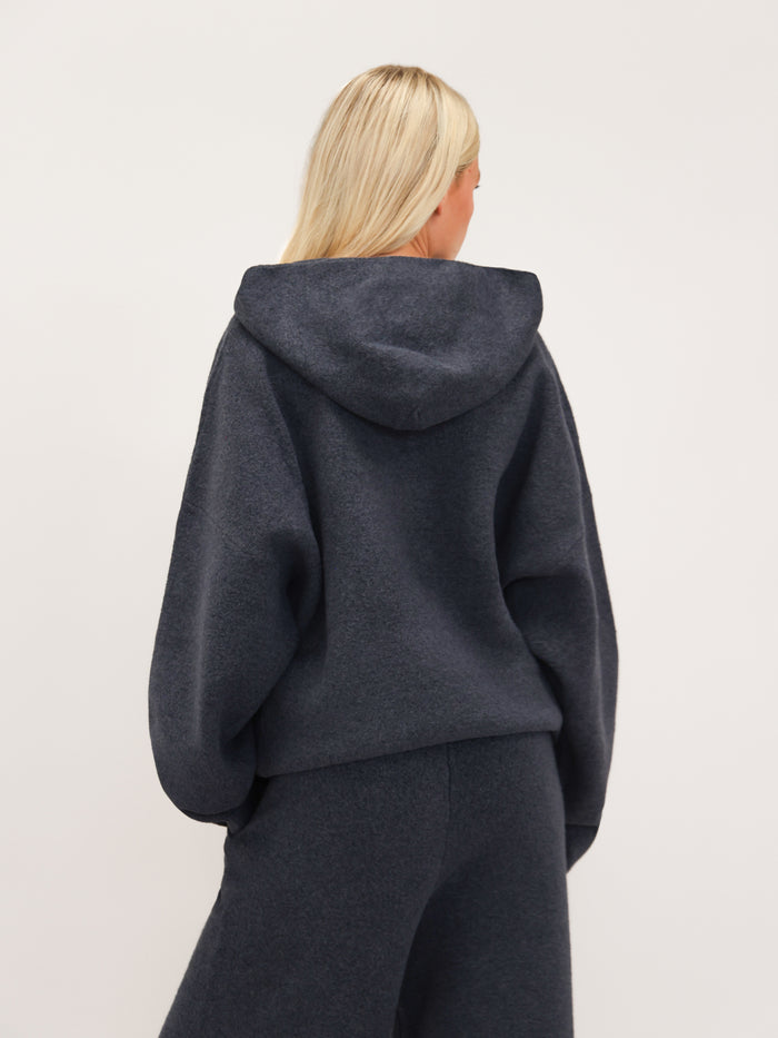 Oversized Knitted Hoodie - True Navy
