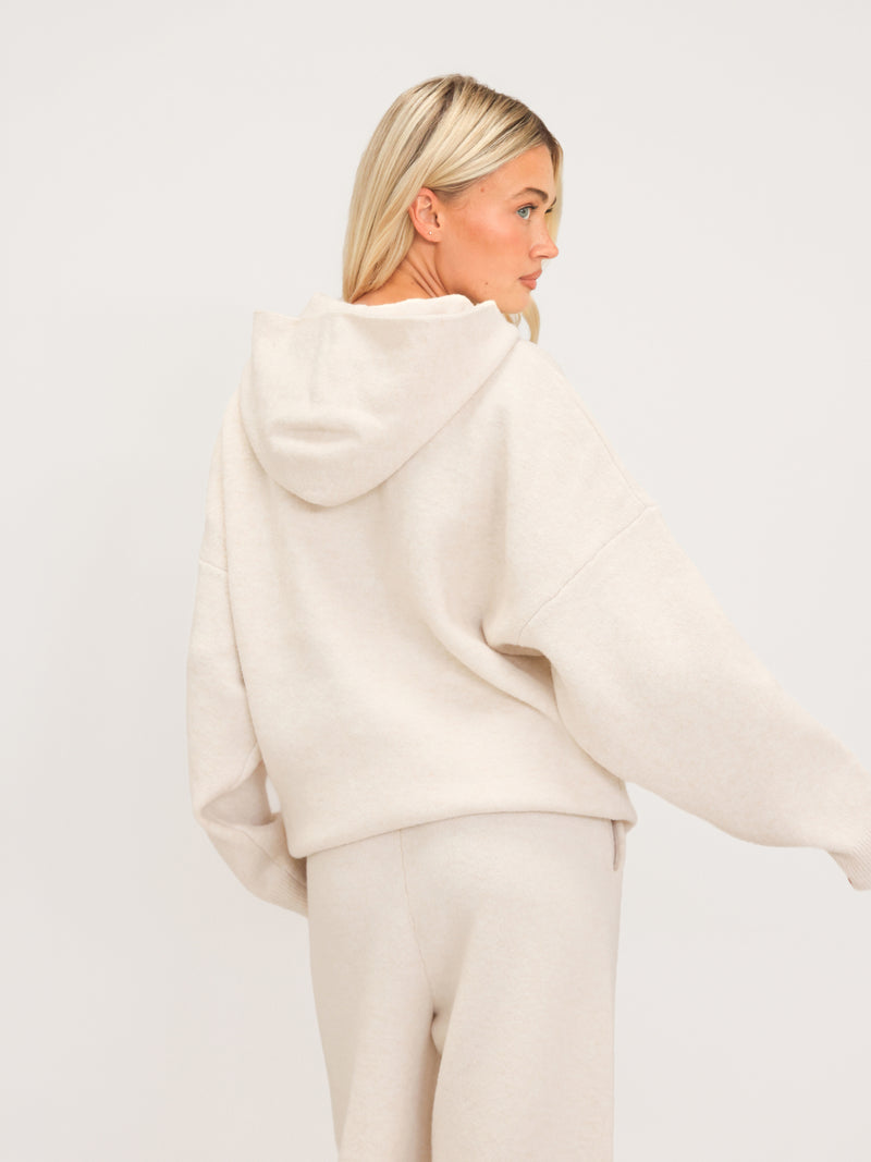 Oversized Knitted Hoodie - Vanilla