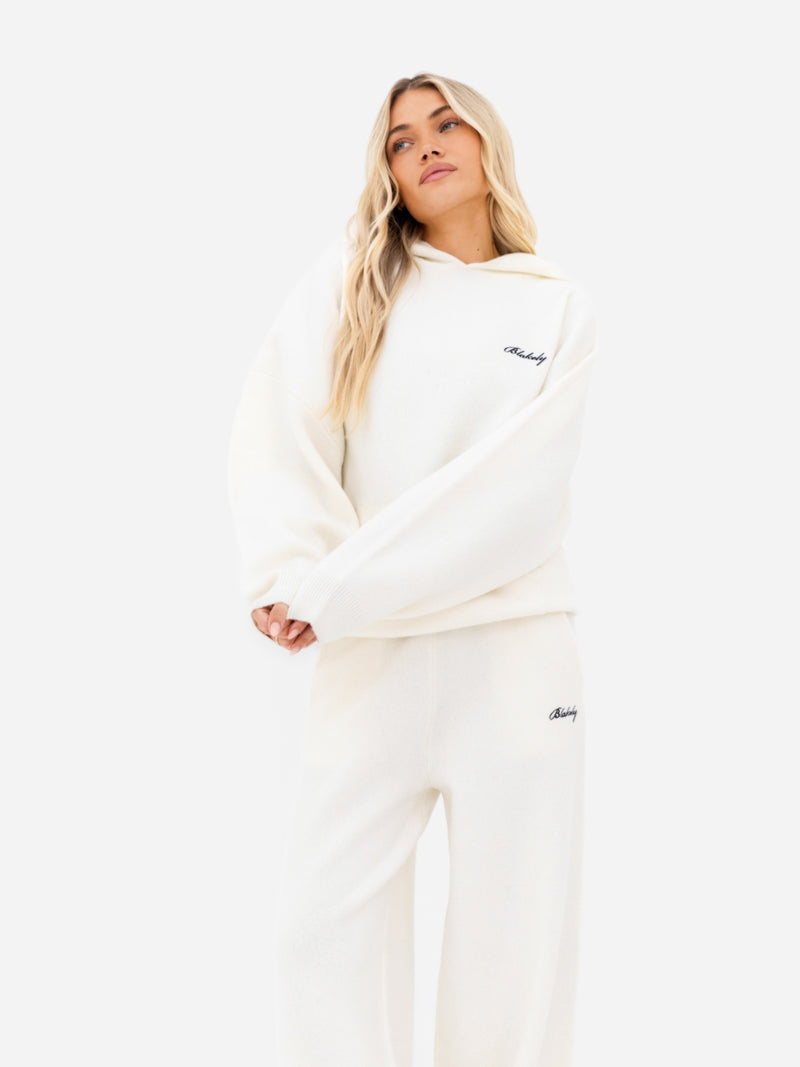 Oversized Knitted Hoodie - Cream