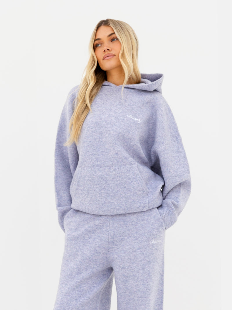 Oversized Knitted Hoodie - Lilac