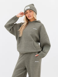 Oversized Knitted Hoodie - Safari Green