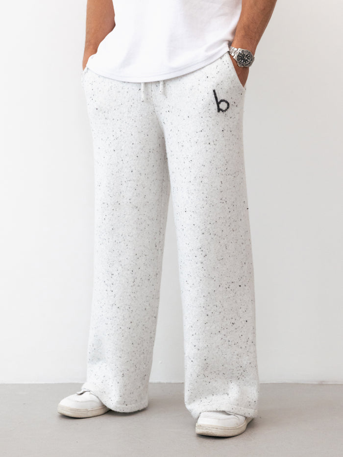 Alfie Knitted Wide Leg Sweatpants - Light Grey