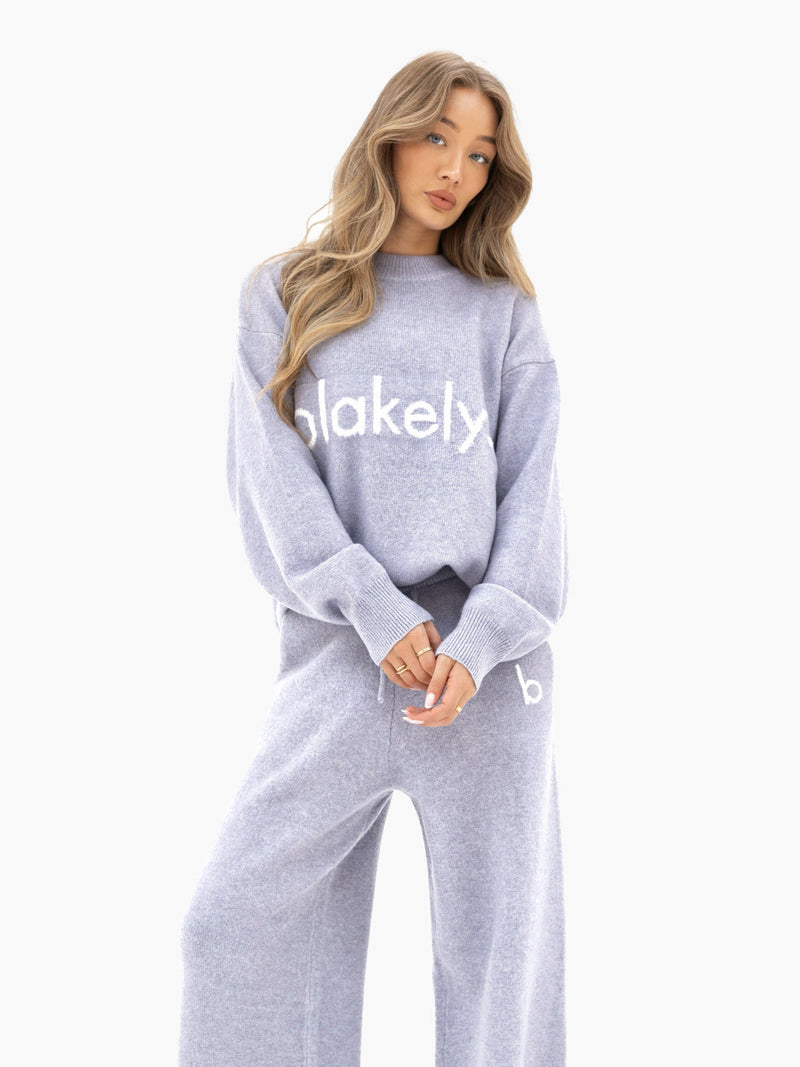 Mabel Knitted Wide Leg Sweatpants - Pale Lilac