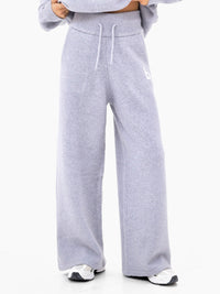 Mabel Knitted Wide Leg Sweatpants - Pale Lilac