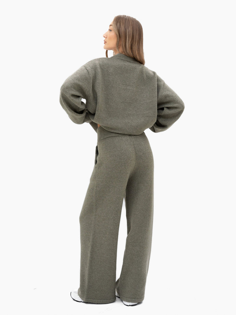 Mabel Oversized Knitted Jumper - Safari Green