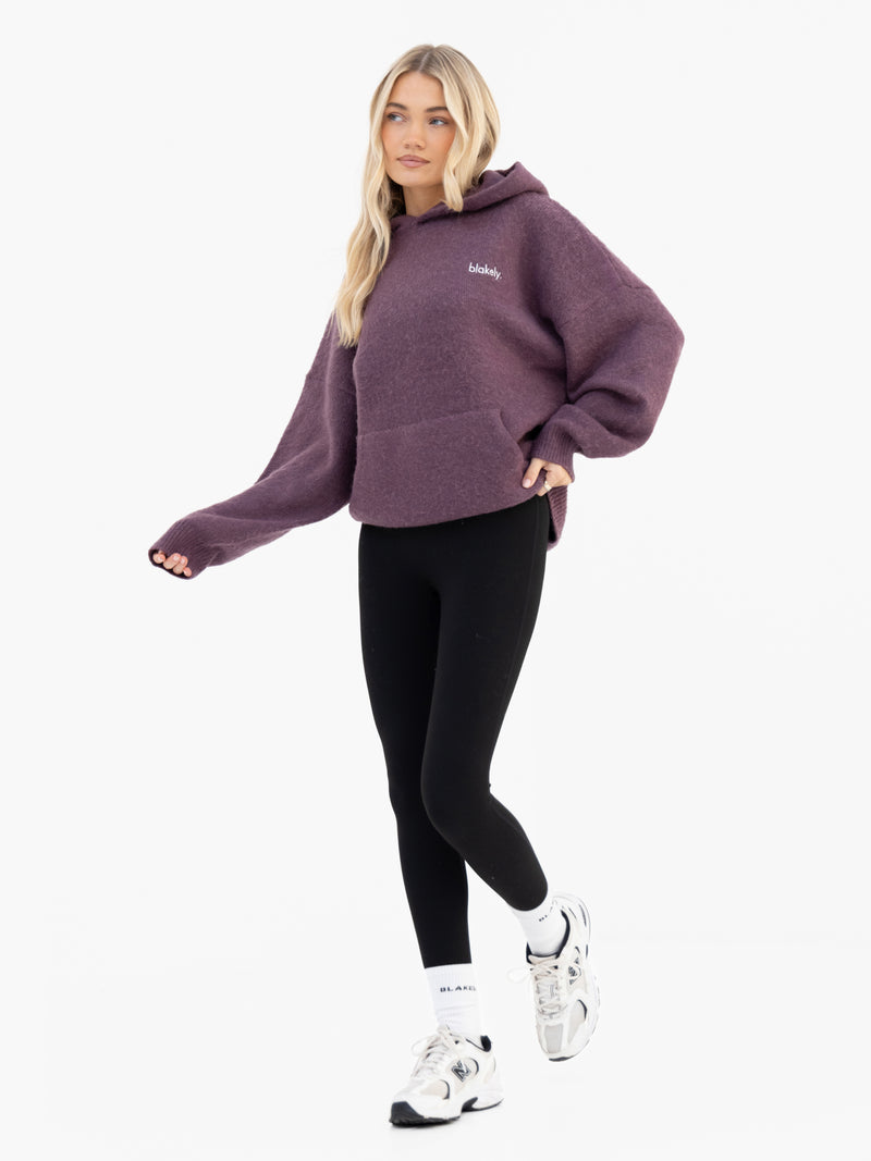 Marley Oversized Knitted Hoodie - Light Grape