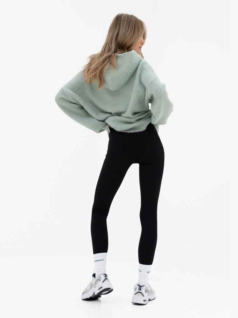 Marley Oversized Knitted Hoodie - Soft Sage