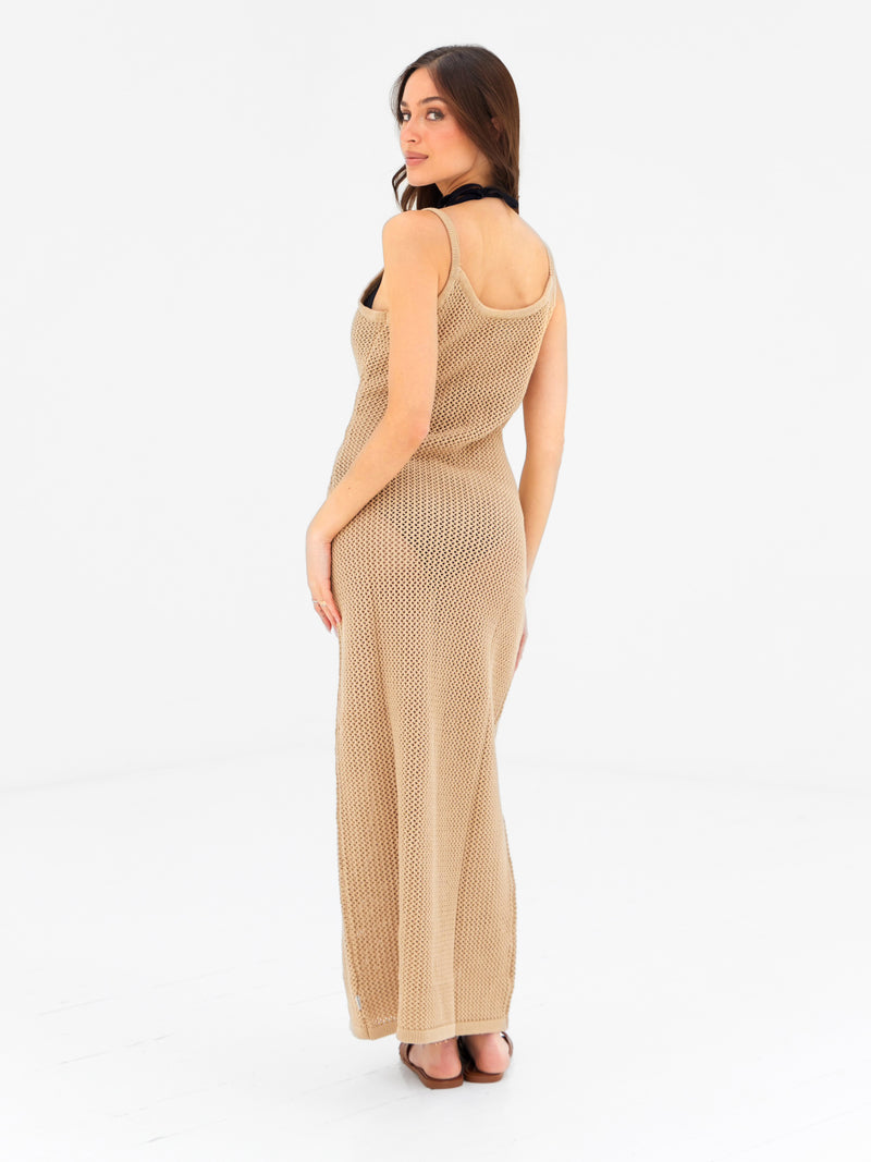Buy Blakely Womens Tan Crochet Maxi Dress