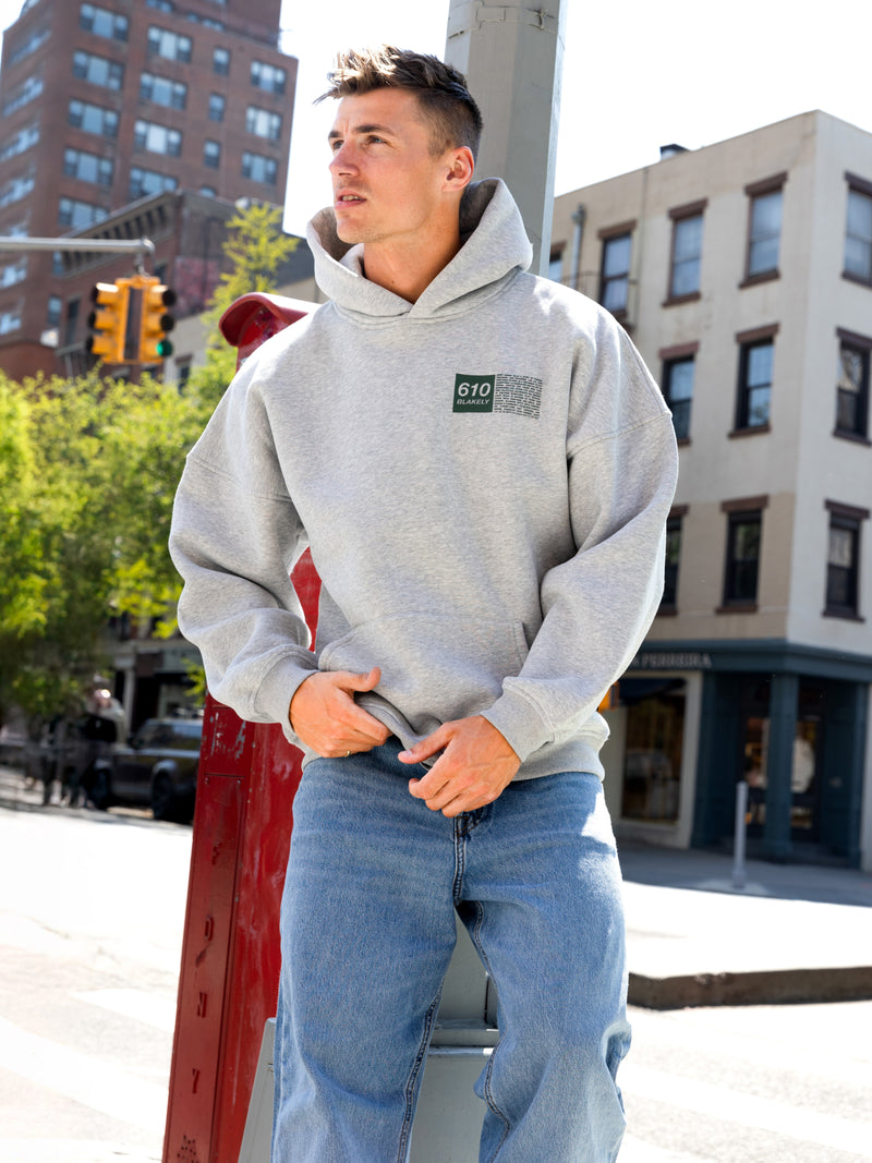 Tribeca 610 Relaxed Hoodie - Marl Grey