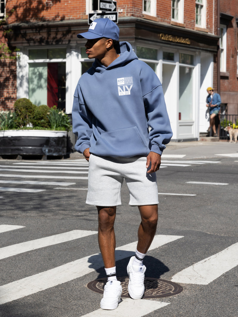 Brooklyn 610 Relaxed Hoodie - Mid Blue