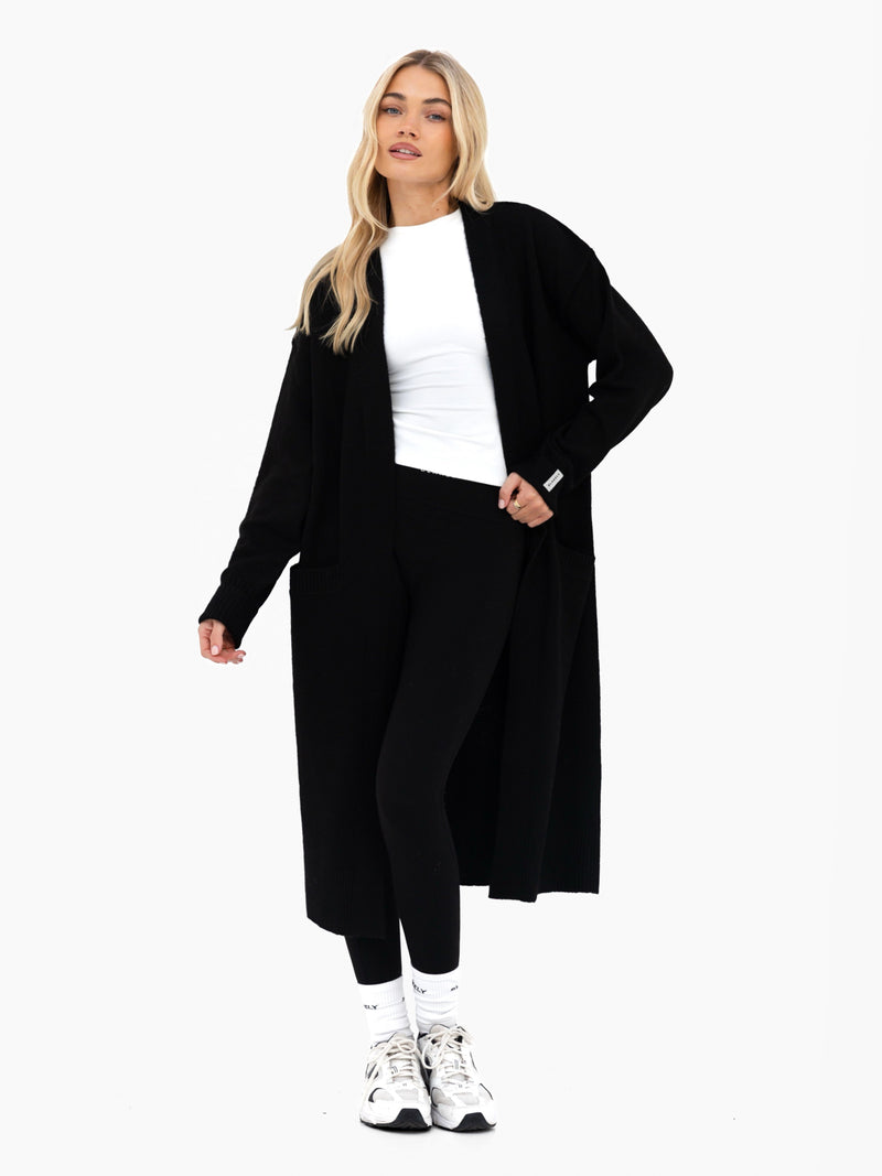 Mabel Longline Cardigan - Black