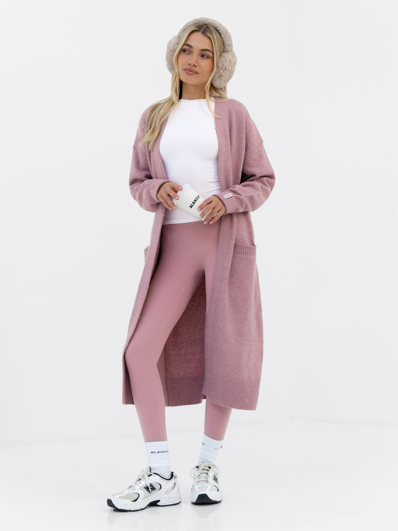 Mabel Longline Cardigan - Dusty Pink