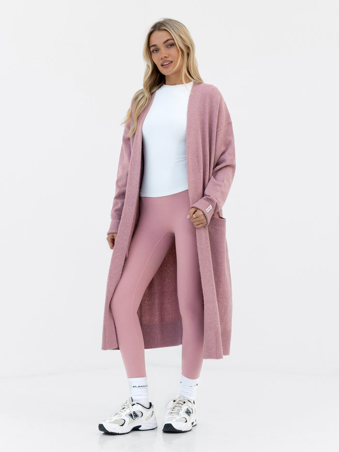 Mabel Longline Cardigan - Dusty Pink