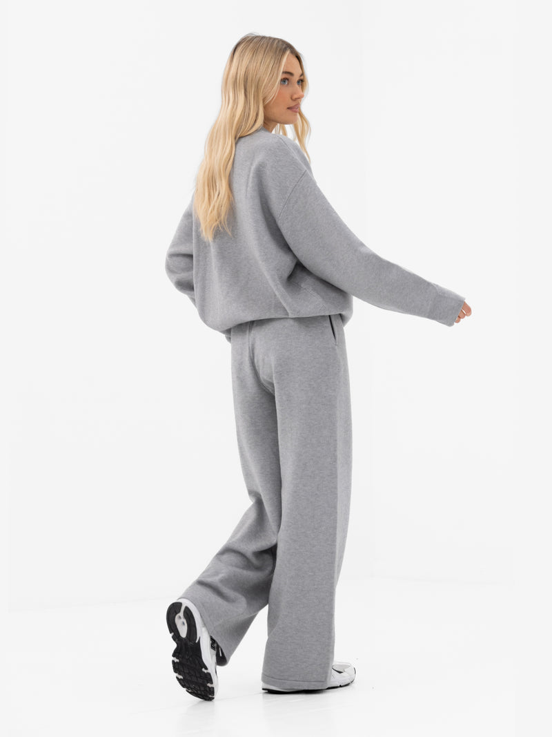 Varsity Oversized Knitted Jumper - Grey