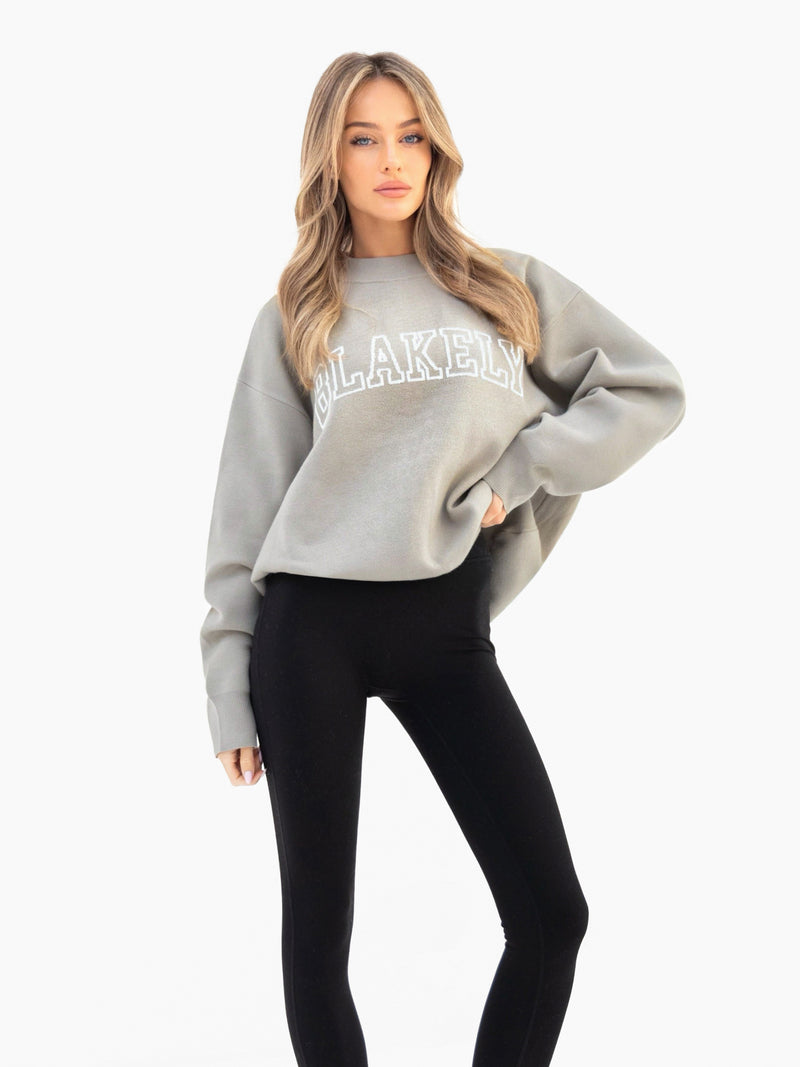 Varsity Oversized Knitted Jumper - Green