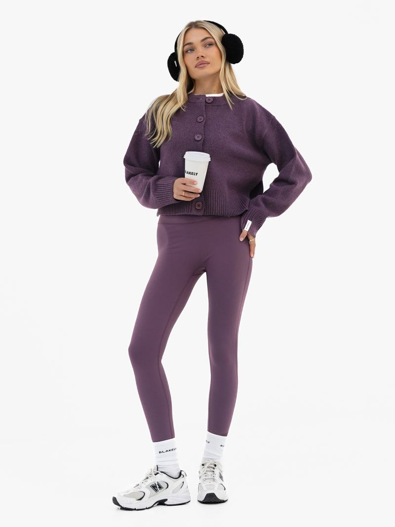 Mabel Button Up Cardigan - Plum