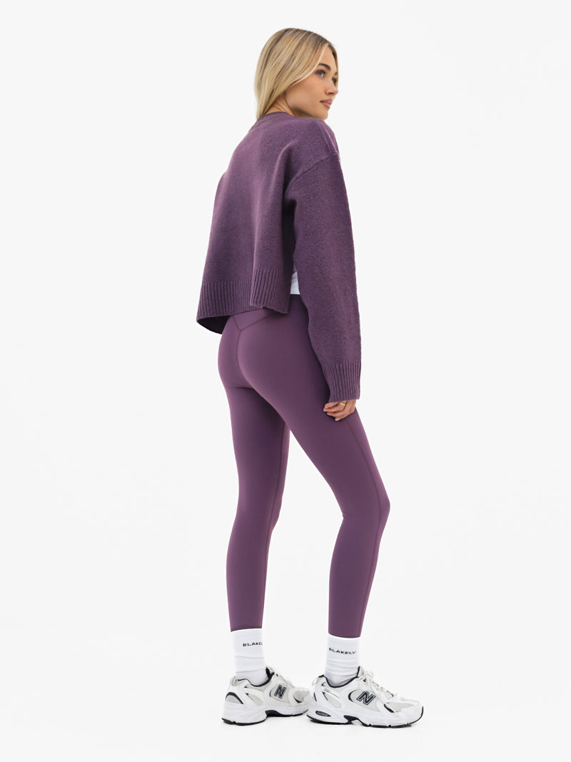 Mabel Button Up Cardigan - Plum