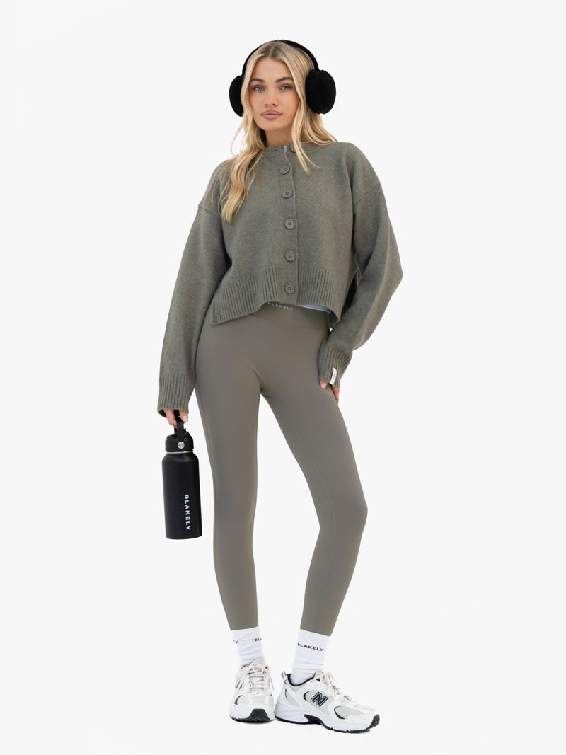 Mabel Button Up Cardigan - Safari Green