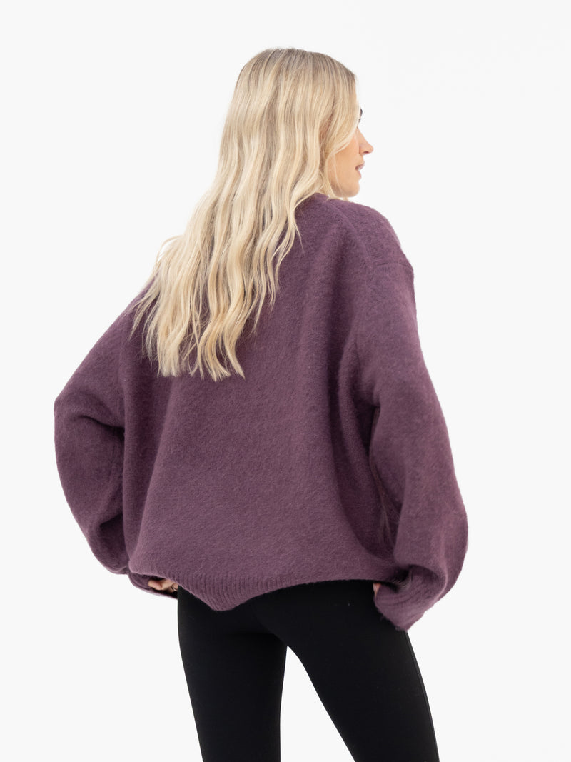 Marley Oversized Knitted Jumper - Light Grape