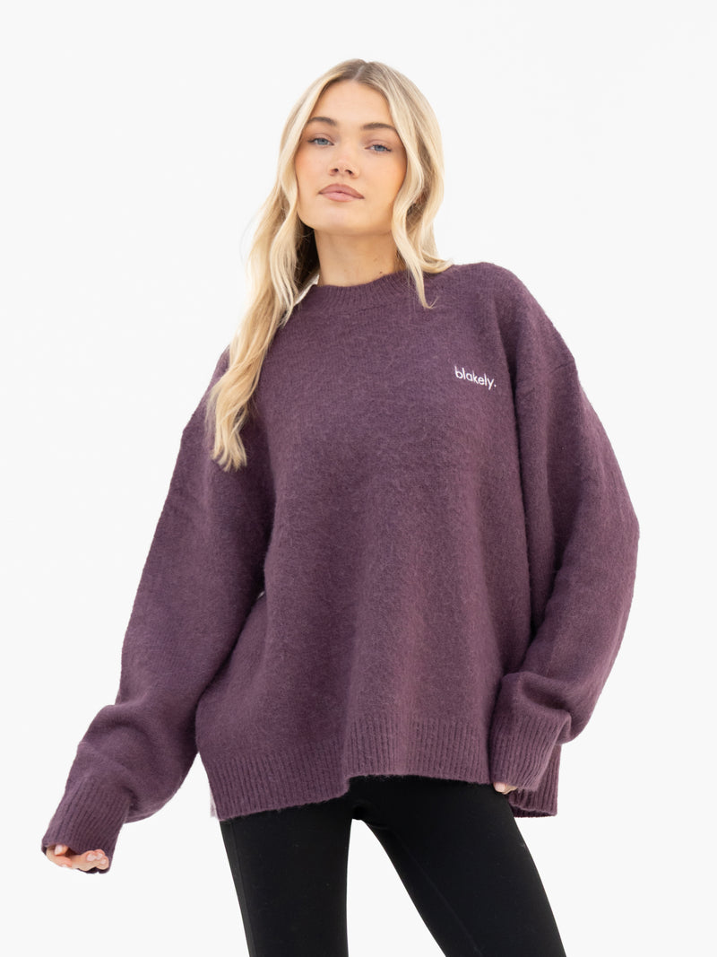 Marley Oversized Knitted Jumper - Light Grape