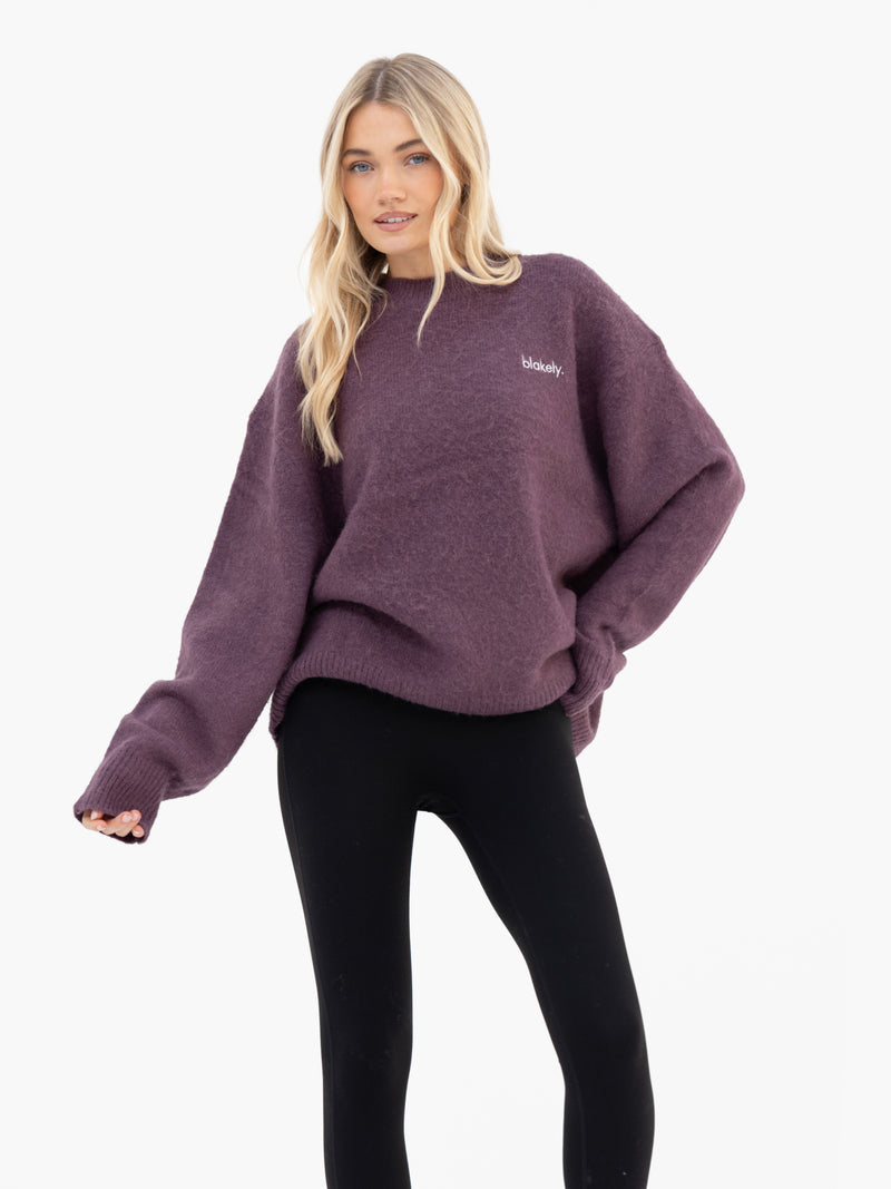 Marley Oversized Knitted Jumper - Light Grape