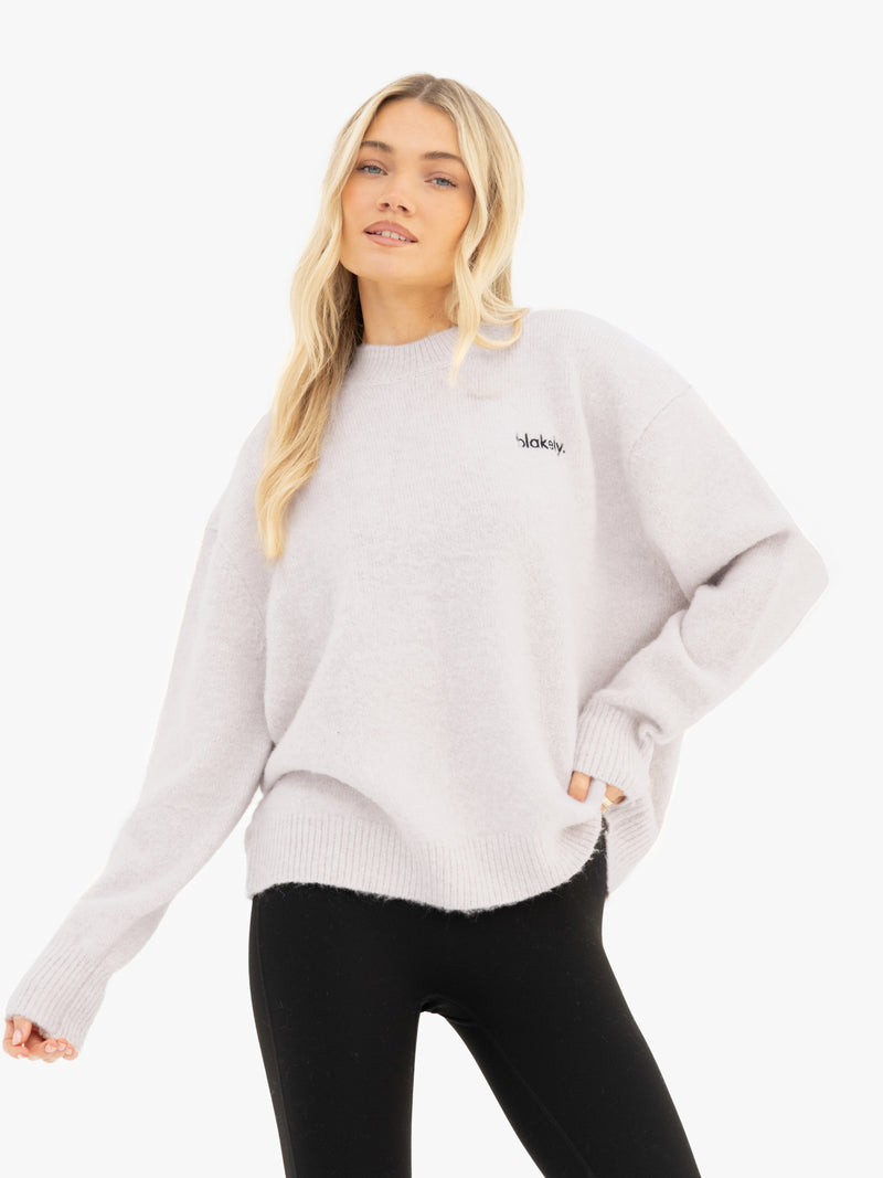 Marley Oversized Knitted Jumper - Marl White