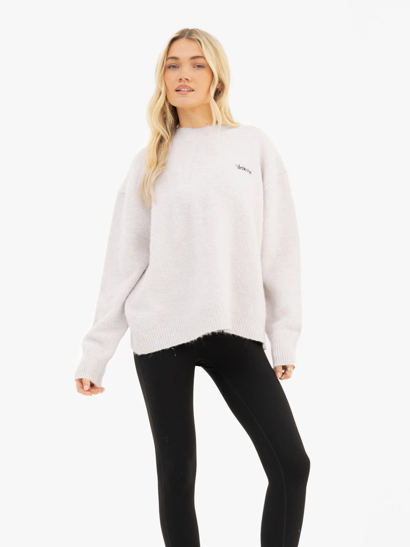 Marley Oversized Knitted Jumper - Marl White