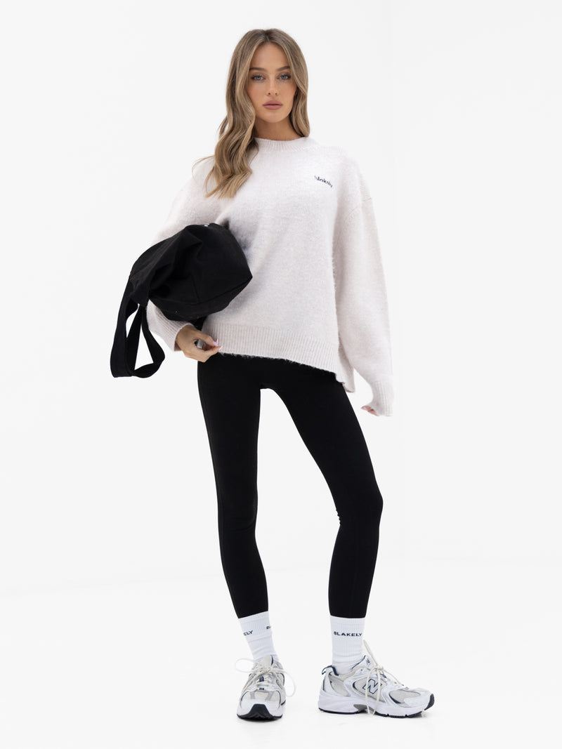 Marley Oversized Knitted Jumper - Marl White