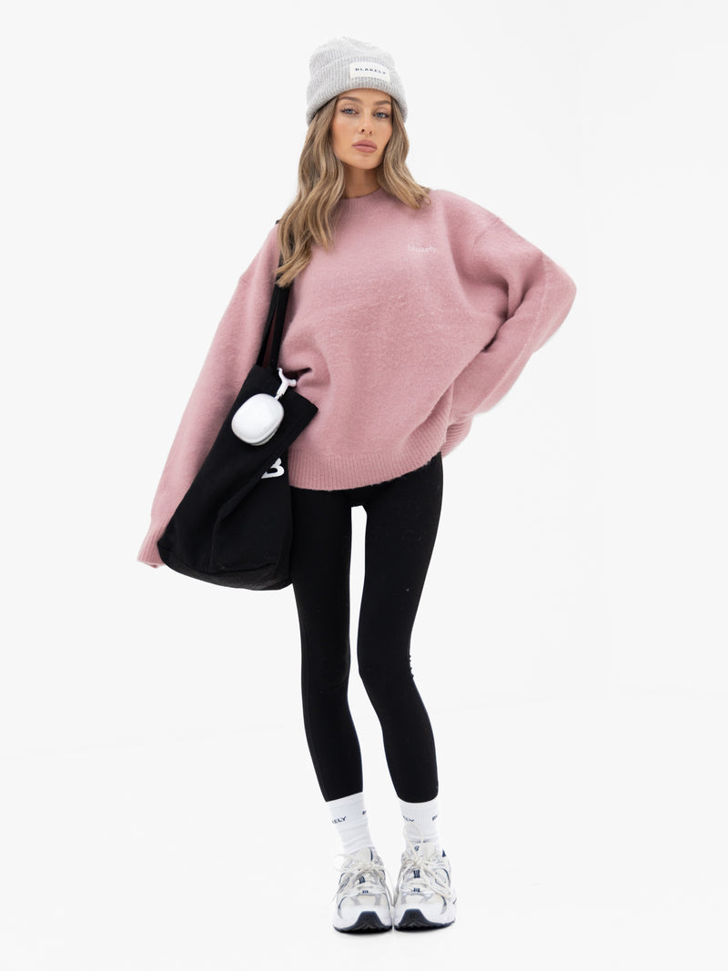 Marley Oversized Knitted Jumper - Petal Pink