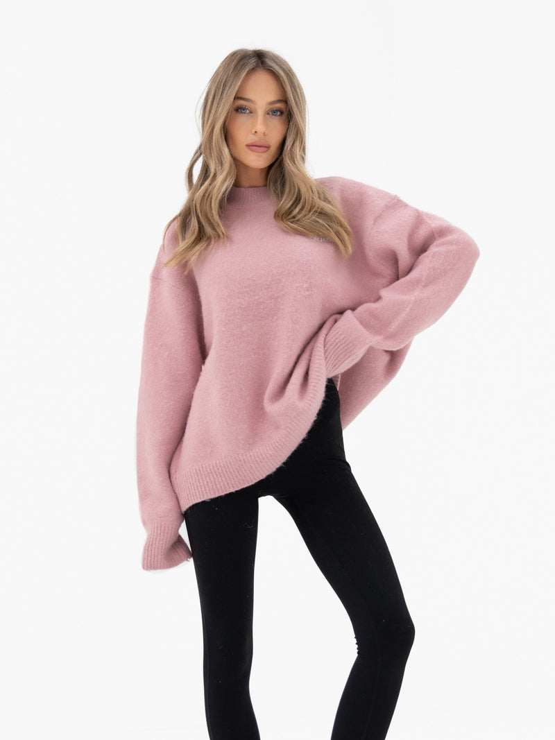 Marley Oversized Knitted Jumper - Petal Pink