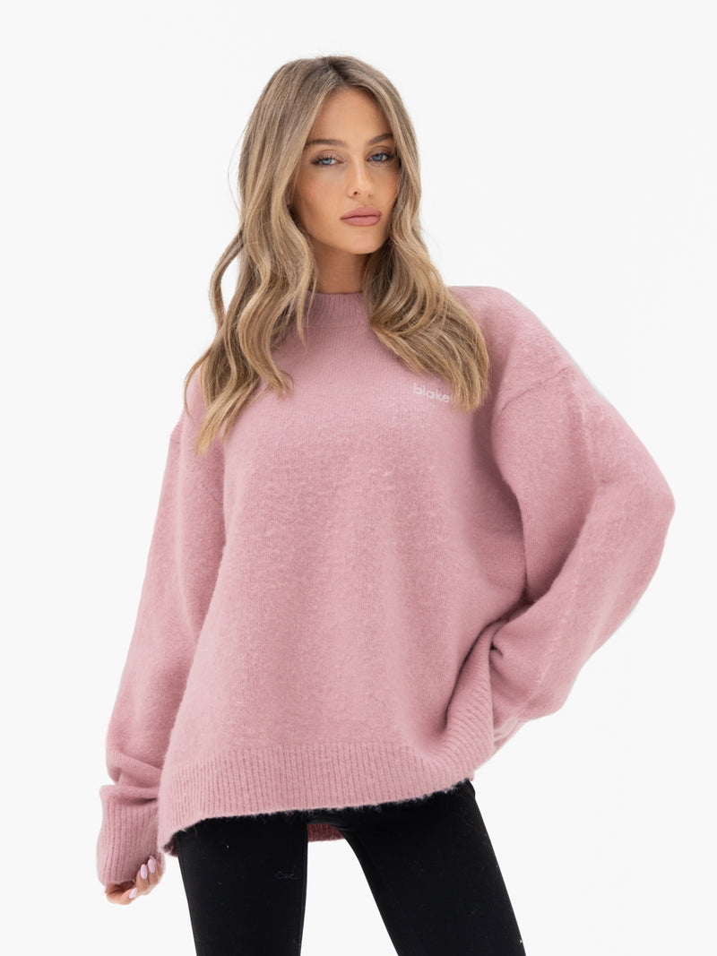 Marley Oversized Knitted Jumper - Petal Pink