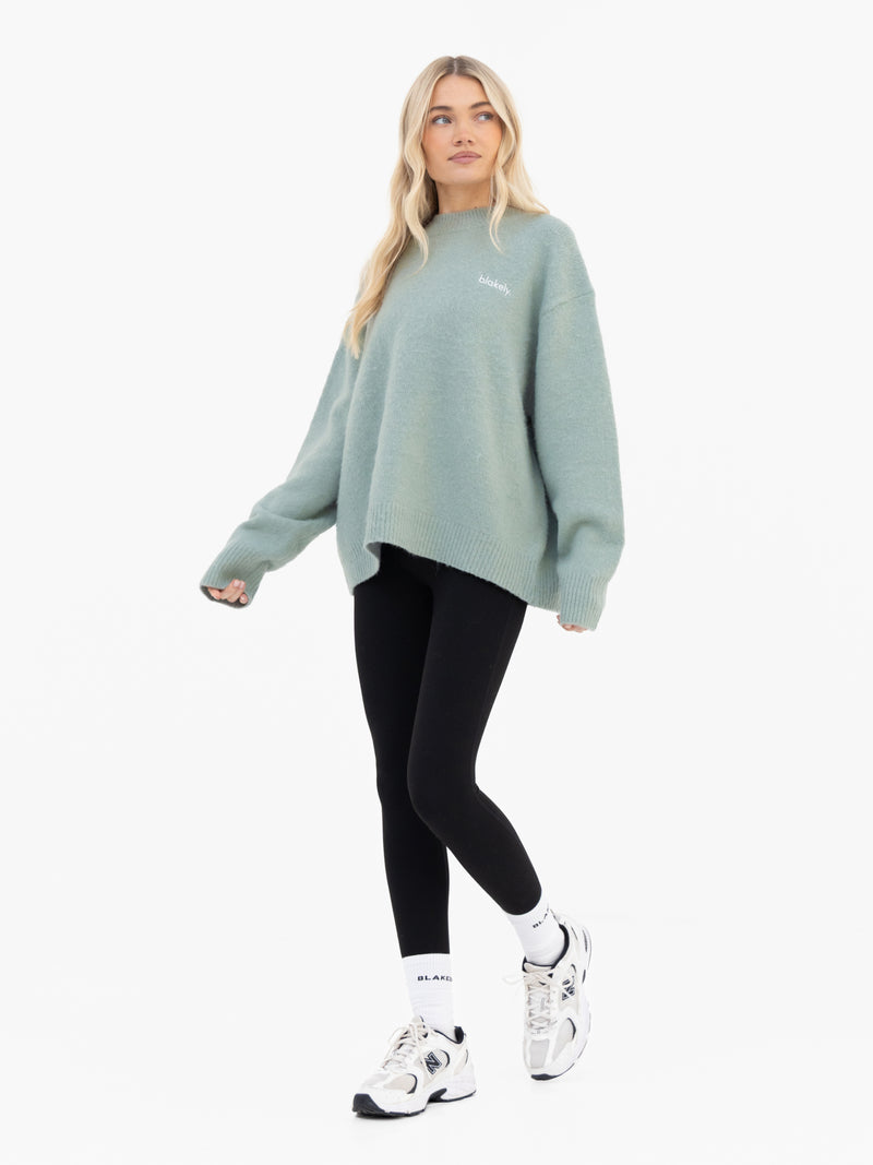 Marley Oversized Knitted Jumper - Soft Sage
