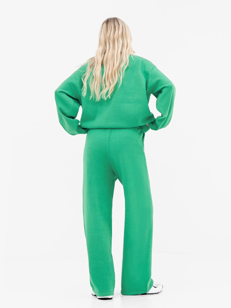 Varsity Oversized Knitted Jumper - Bright Green