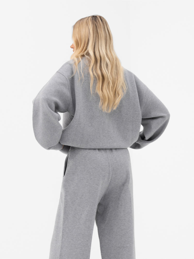 Varsity Oversized Knitted Jumper - Grey