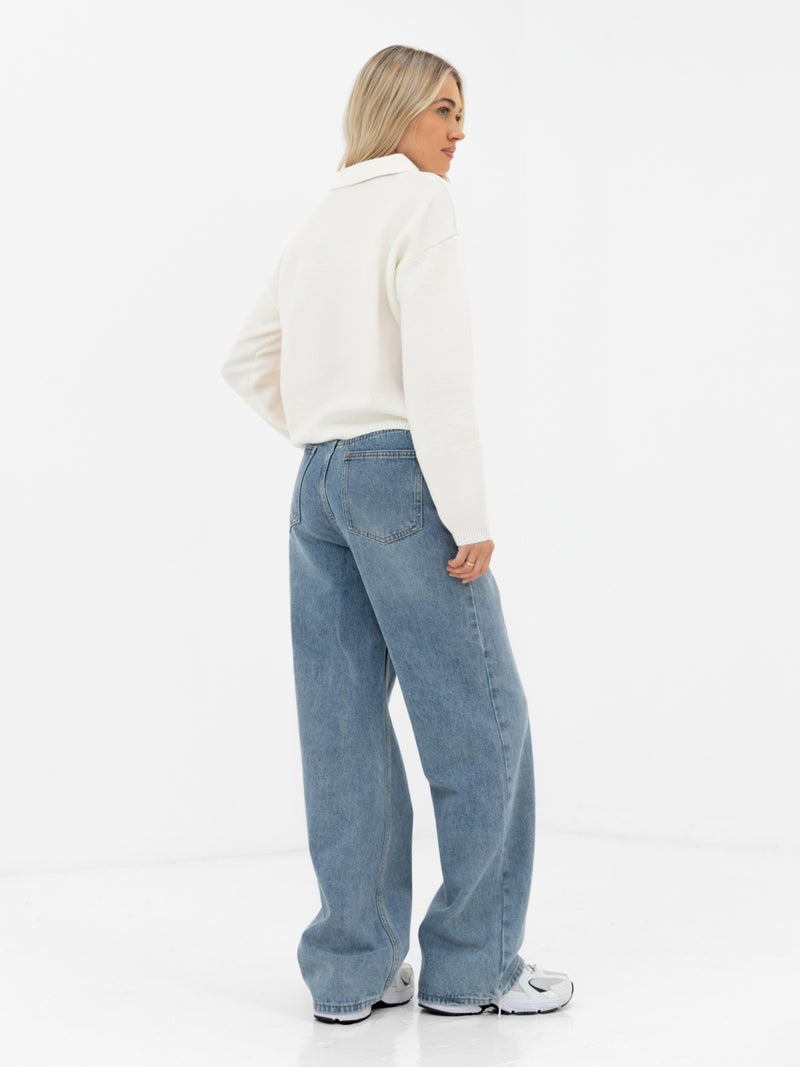 Mabel Knitted Polo - Cream