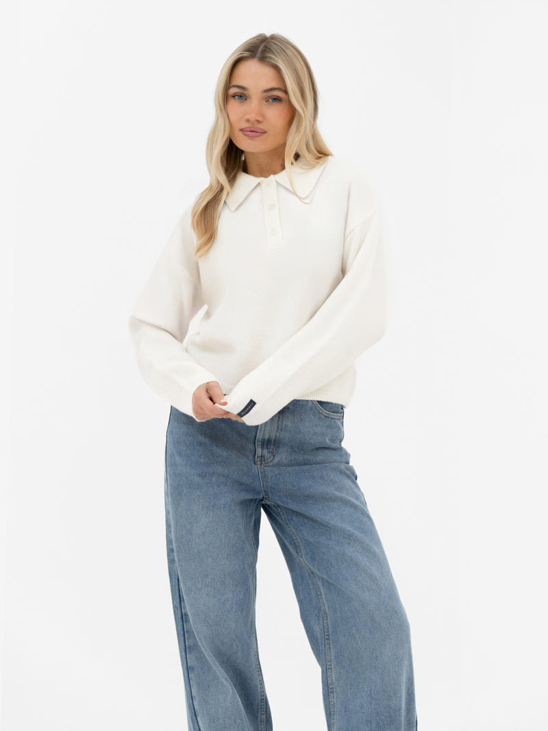 Mabel Knitted Polo - Cream