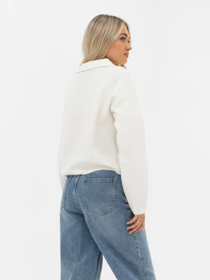 Mabel Knitted Polo - Cream