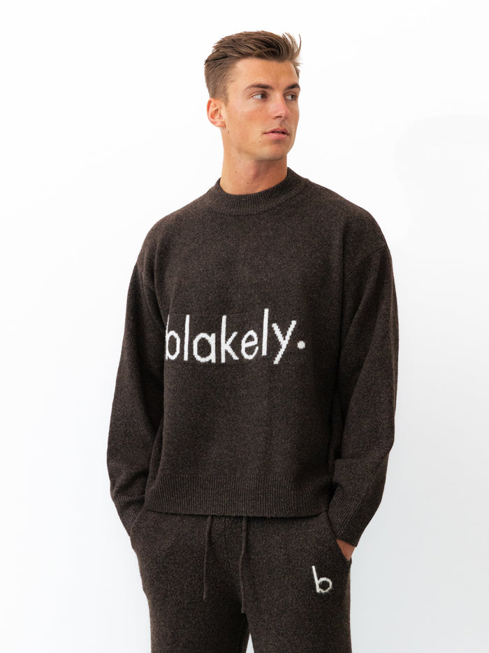 Alfie Relaxed Knitted Jumper - Dark Brown