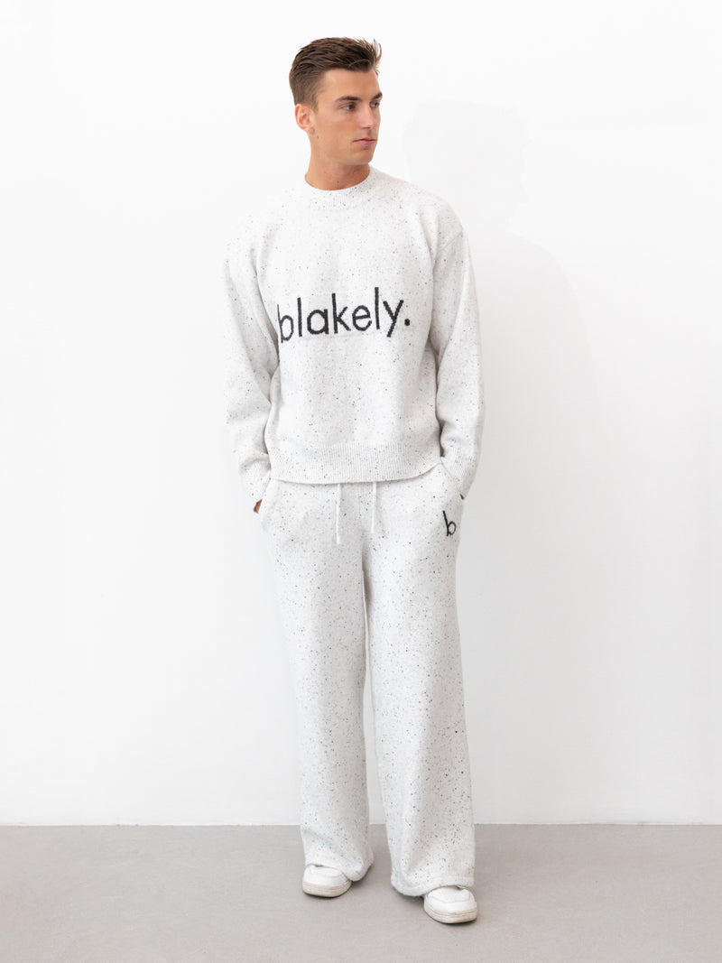 Alfie Relaxed Knitted Jumper - Light Grey